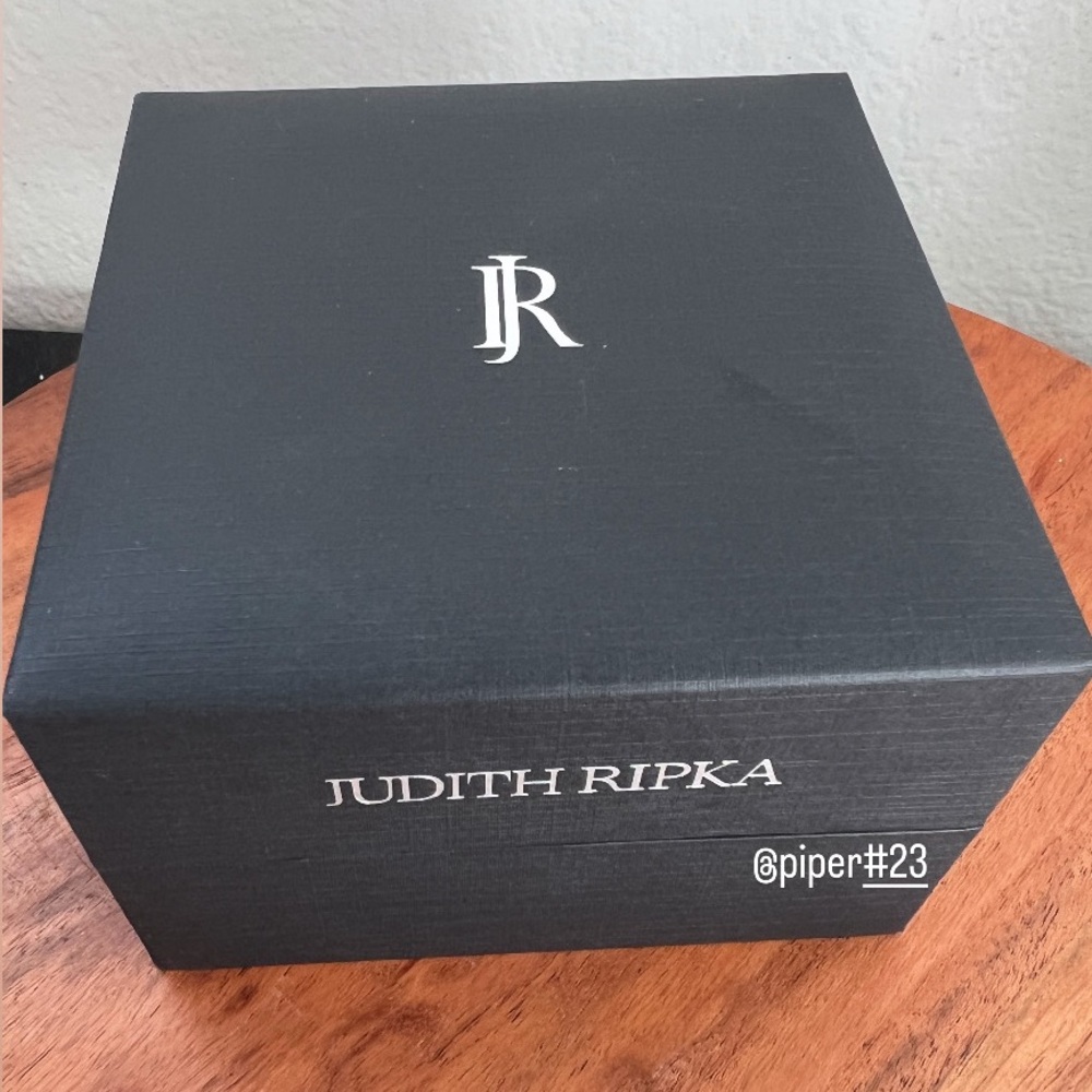 NWT Judith Ripka JR TWO Adrienne Diamond and Black Enamel Stud Earrings - Picture 10 of 13